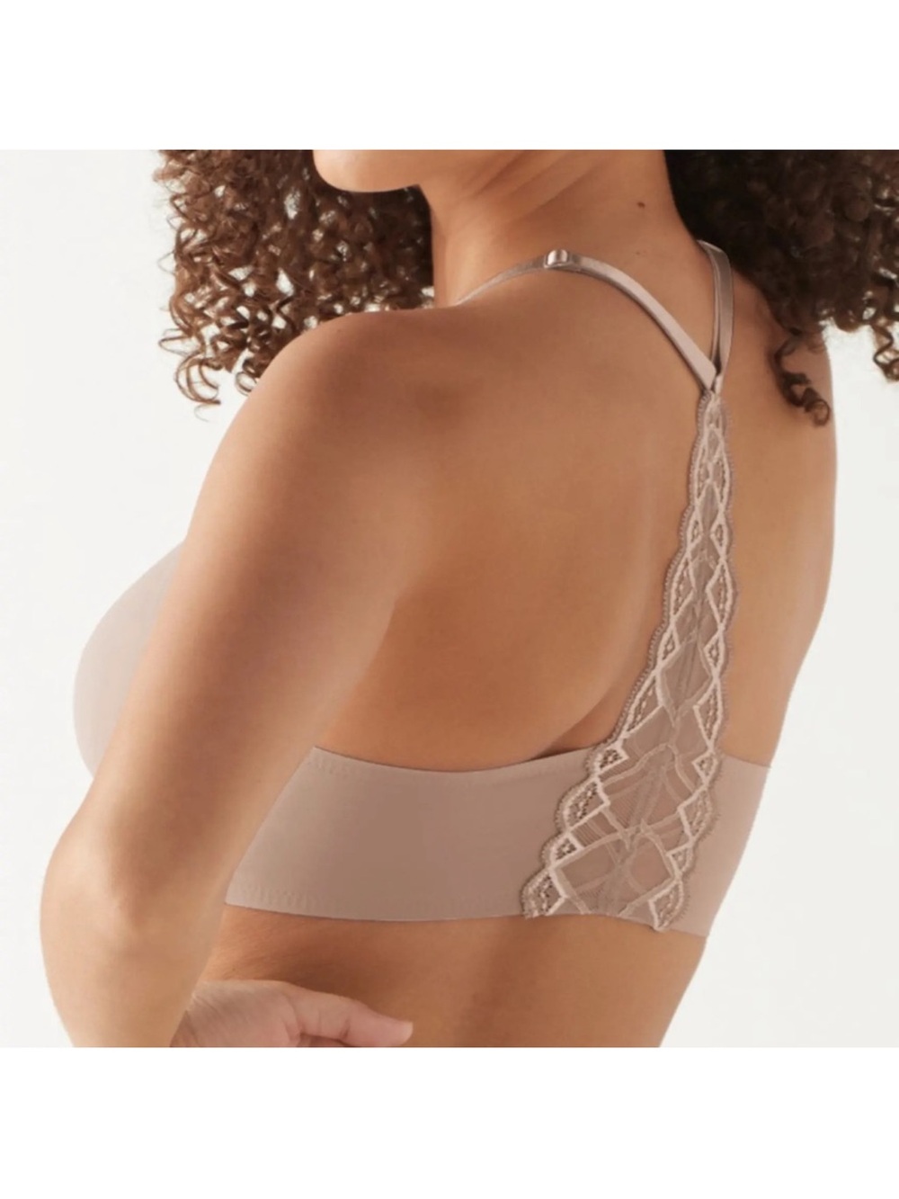 True Body Racerback Lace Wireless Bra in Nude Blush XL